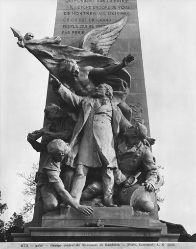 Monument to Leon Gambetta, central group, cour Napoleon, Louvre, 1888 (detail) by Jean Paul Aube